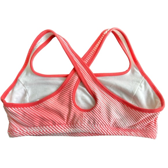 Nike Sports Bra Diagonal Striped Pullover Criss Cross Back Lined Size M (8-10) - Picture 6 of 12